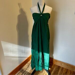 Aerie Green Halter Dress Size L NWT